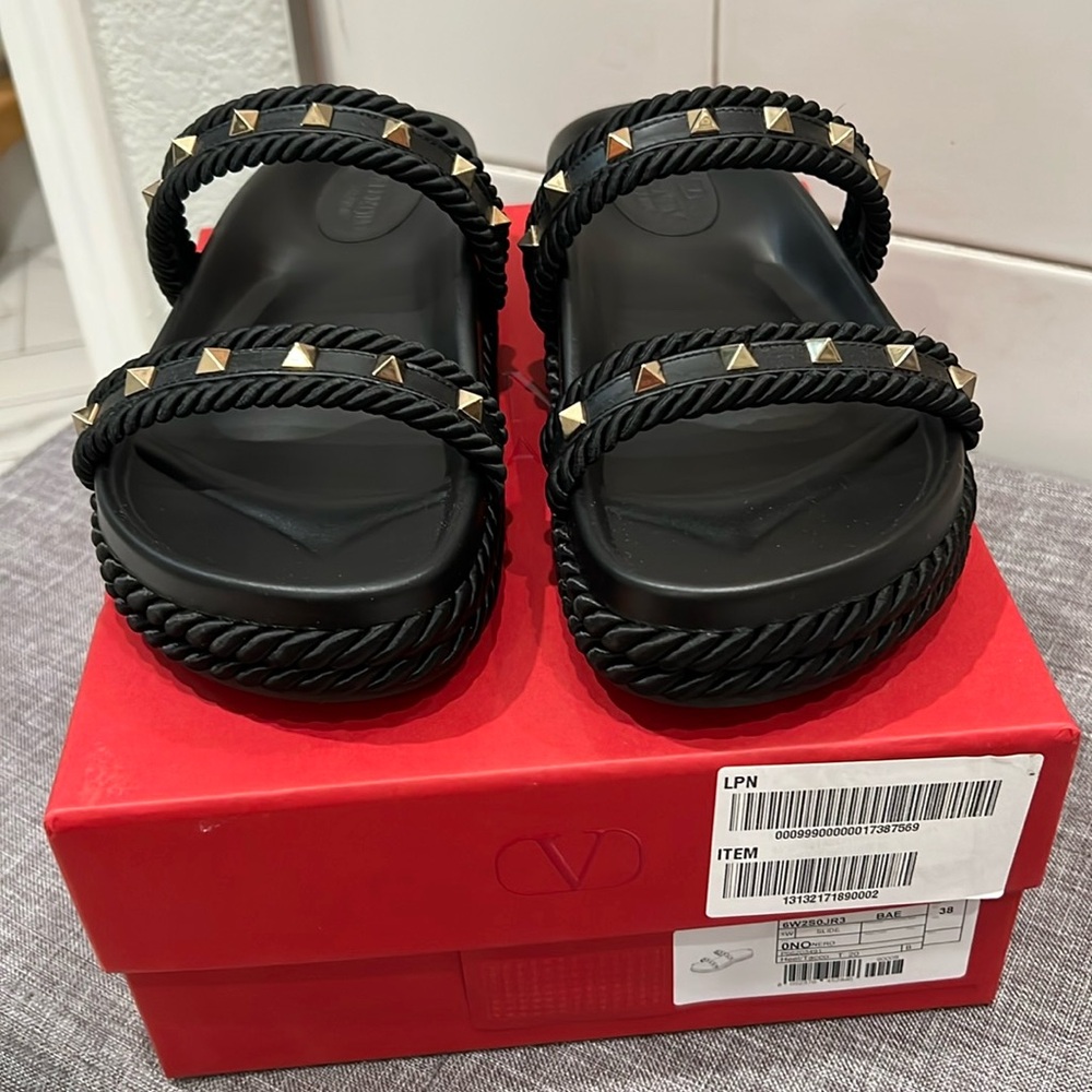 Valentino Rock Stud Slides - worn just once!